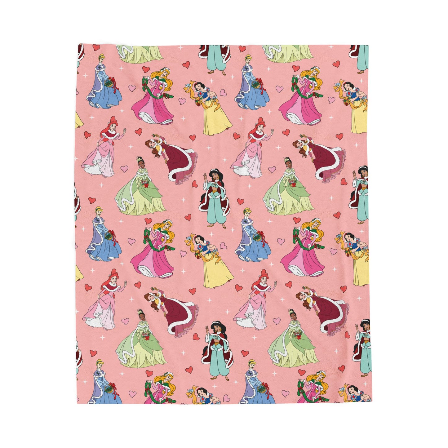 Princess Pattern Plush Blanket — Soft Velveteen Throw for Kids