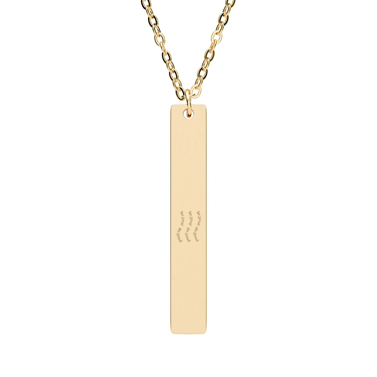 Engravable Vertical Bar Necklace — Personalized Minimalist Pendant