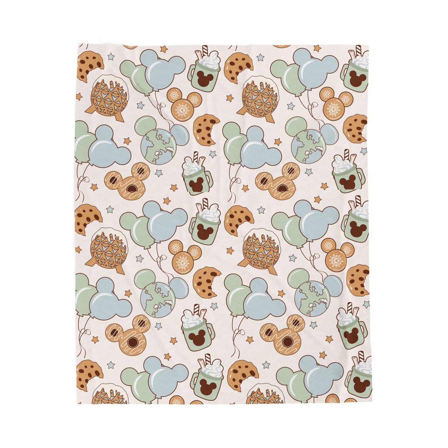 Plush Blanket — Sweet Treats Mickey Pattern Velveteen Throw