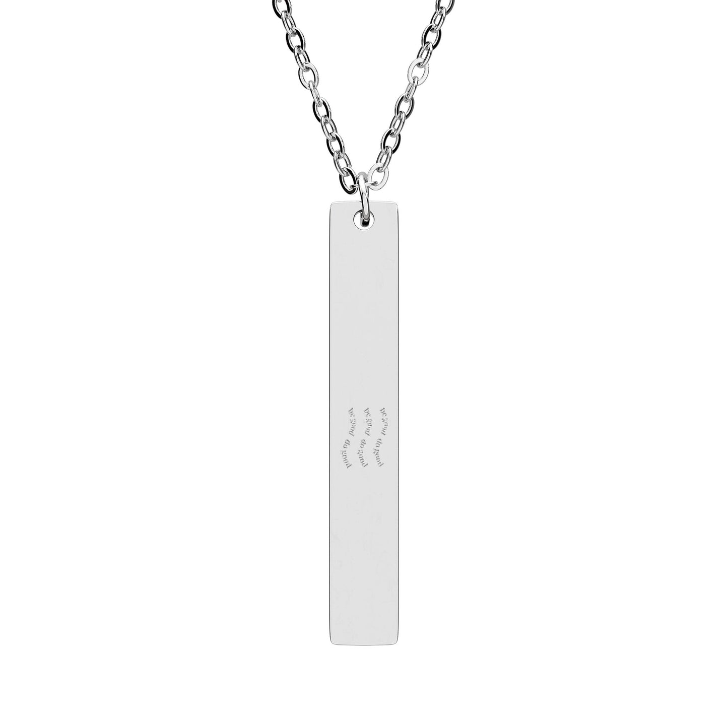 Engravable Vertical Bar Necklace — Personalized Minimalist Pendant